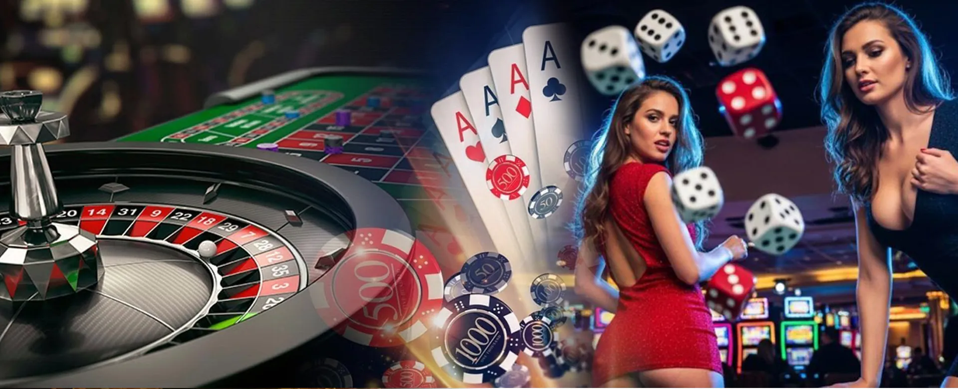 Dynamic casino scene with golden coins and playing cards